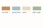 Preview: LED-Aluminiumprofile in modernen Farben Caramel, Pastel Blue, Sand und Light Sage – lackierte Oberflächen, individuell bestellbar.